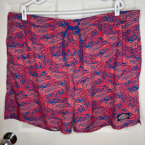 Vineyard Vines Marlin & Coral‎ Chappy Swim Trunks 7” Size XXL - Picture 1 of 6